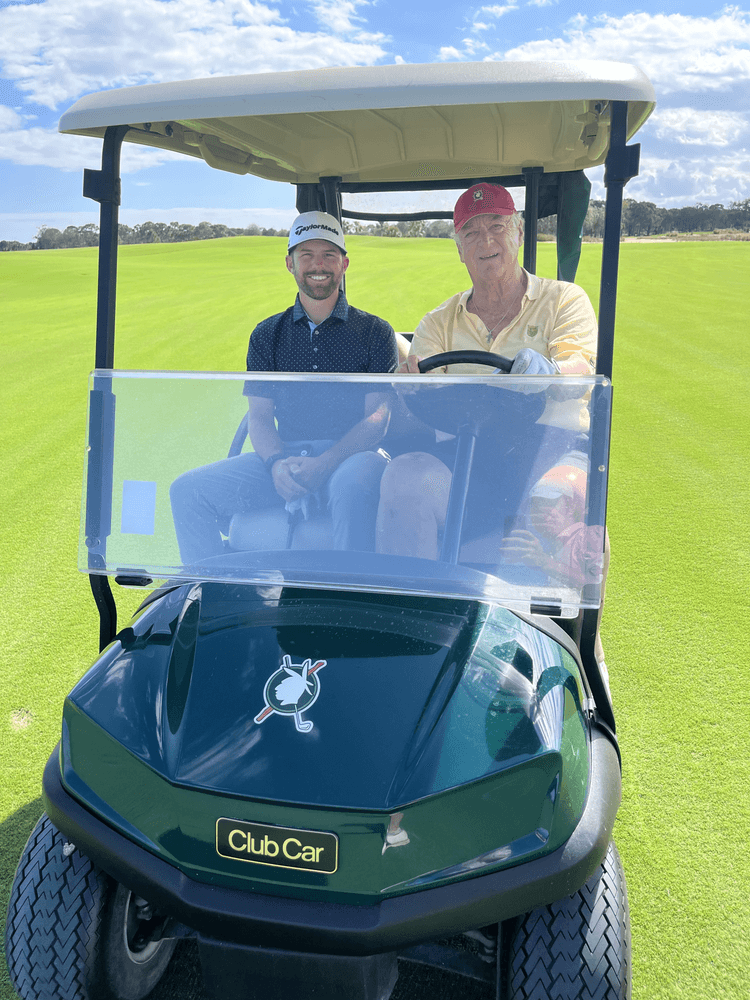 Golfers in cart